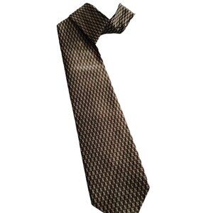 CCO-NEW-RENE CHAGAL-TIE- OLIVE-WINEON GOLDEN TONE